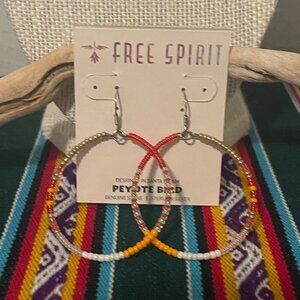 Peyote Bird Free Spirit Beaded Hoop Earings